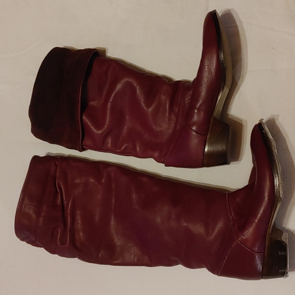 Vintage Santana Mahogany Leather Boots - Picture 1 of 10